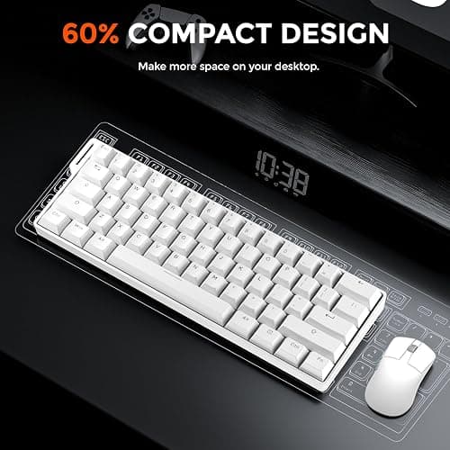 DAREU EK60 HE Hall Effect Magnetic Switch Keyboard, 60% Wired Mechanical Gaming Keyboard with Adjustable Actuation Rapid Trigger Mode, SOCD, 8000Hz Polling Rate, Compact RGB Backlit for Mac/PC - White thumbnail 8