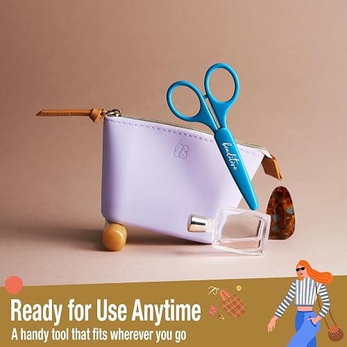 Beaditive High Precision Detail Scissors Set (2-Pc) Sharp, Fine Tips | Paper Cutting, Scrapbooking, Sewing, Crafting | Stainless Steel | Protective Cover (Mid Century) thumbnail 7
