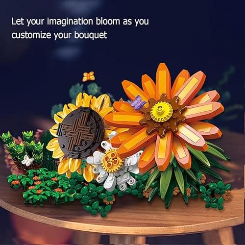 Sunflower Bonsai Building Set-Compatible with Lego Flower, Exquisite Plant Model for, Home Decor for Birthday Display & Adults (924 PCS) thumbnail 6