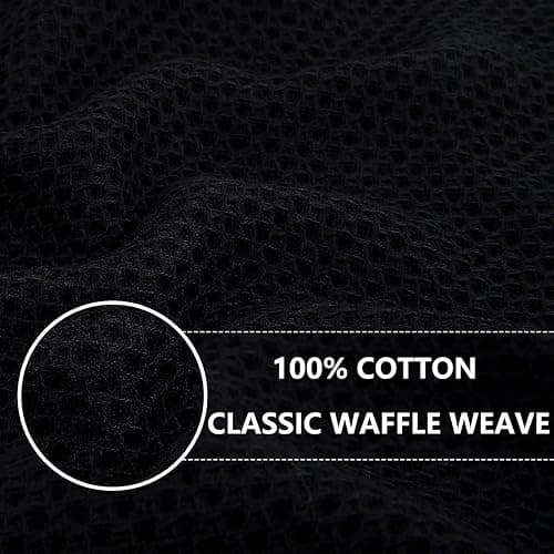 smiry Cotton Kitchen Dish Towels Set– 4 Pack 12x12 Inch & 4 Pack 13x28 Inch Kitchen Towels, 8 Pieces in Total, Ultra Soft Absorbent Quick Drying Dish Cloths Tea Towels, Black thumbnail 4