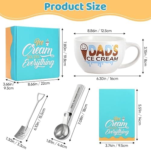 youlifafa Christmas Gifts for Dad from Daughter Son Dad's Gifts for Father's Day Birthday Ice Cream Bowl and Scoop Dad's Ice Cream Bowl Shovel Set Present thumbnail 3