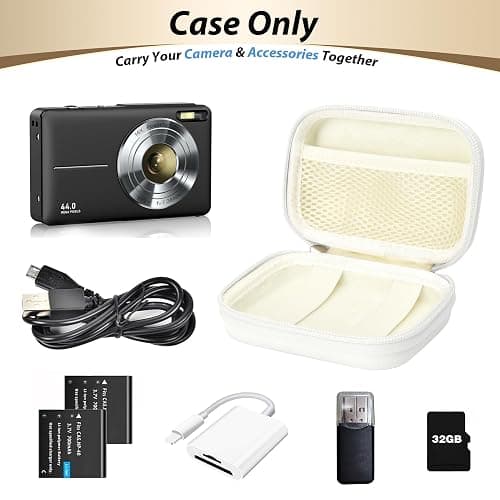 Linpr Digital Camera Case for KODAK PIXPRO FZ55/FZ45, Case Only, White | Fits CAMKORY DC403 and Canon PowerShot ELPH 360 HS Compact Digital Cameras, Small Hard Shell Camera Pouch with Mesh Pocket thumbnail 4
