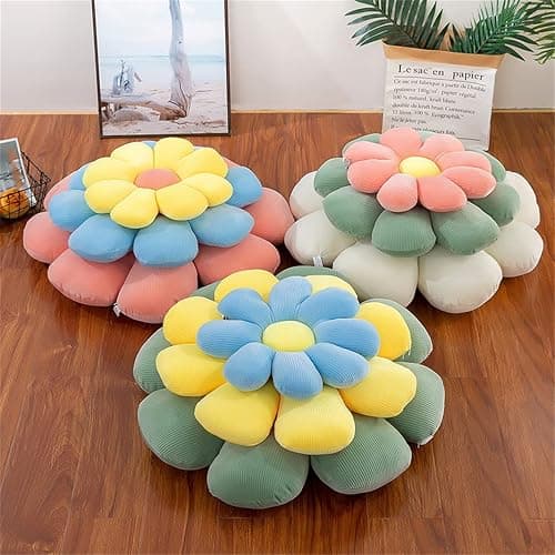 WYIKE Flower-Shaped Cute Pillow, Flower Cushion, Reading Pillow and Leisure and Comfortable Pillow, Car Cushion (Pink, 40cm*40cm) thumbnail 7