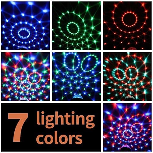 COIDEA Disco Ball Light, Sound Activated Party Strobe Light, DJ Rave Lights with Remote, LED Stage Lights for Karaoke Birthday Christmas Halloween Decorations Indoor thumbnail 2