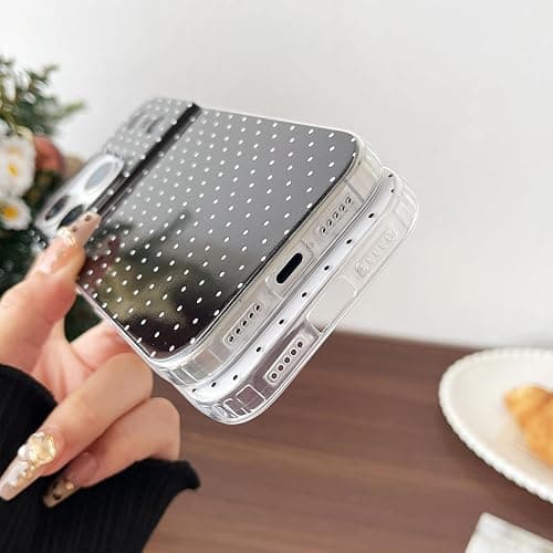 CHEDEMK Compatible with iPhone 17 Pro Max Case, Fashion Cute Aesthetic Polka Dot Phone Case for Women, Shockproof Slim Soft TPU and Hard PC Protective Phone Cover for iPhone 17 Pro Max 6.9", Yellow thumbnail 6