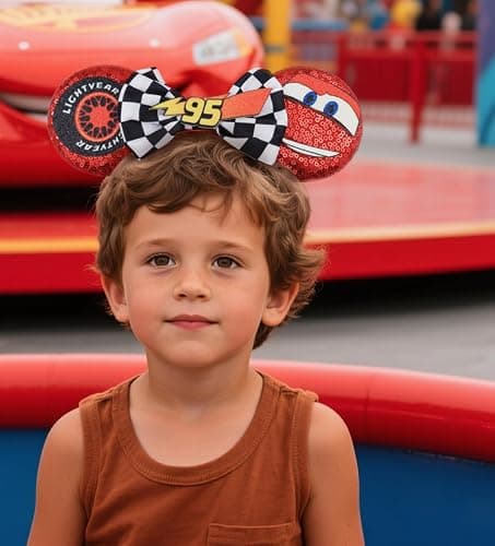 LIHELEI Mouse Ears Headband, Car Ear Headbands for Boys Birthday Party - Car Ear Headband thumbnail 2