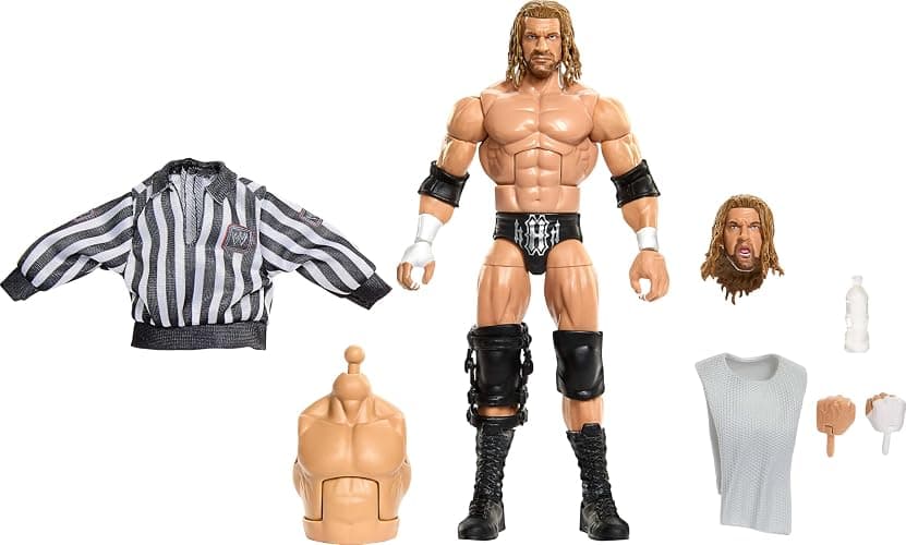 Mattel WWE Elite Collection Action Figure & Accessories, Premium Live Event Triple H Set, SummerSlam Series with Jesse “The Body” Ventura Build-A-Figure Parts - Image 1