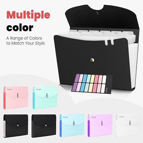 Sooez Expanding File Folder, 13 Pocket Accordion File Organizer, Monthly Expandable File Folder for Documents with Labels, Portable Bill Receipt Organizer for School Office Supplies, Letter A4 Size thumbnail 3