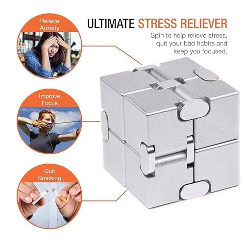 JOEYANK Fidget Cube New Version Fidget Finger Toys - Metal Infinity Cube Prime for Stress and Anxiety Relief/ADHD, Ultra Durable Sensory Gifts for Adults and Teens Kids thumbnail 3