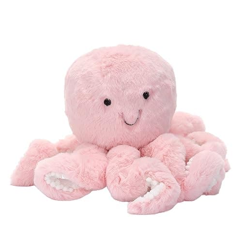Lambs & Ivy Sea Dreams Pink Plush Octopus Stuffed Animal Toy - Bubbles - Image 1