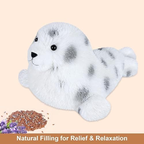 SuzziPals Heatable and Coolable Seal Stuffed Animals，Microwavable Stuffed Animal Heating Pads for Soothing & Relaxation, Lavender Chubby Seal Plushie for Easing Fatigue, Seals Gifts for Kids Aldults thumbnail 3