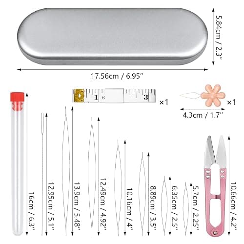 FIVEIZERO 21 Pieces Beading Needles Set, 6 Sizes Seed Beads Needles Big Eye, Collapsible Beading Needles Set for Jewelry Making thumbnail 2