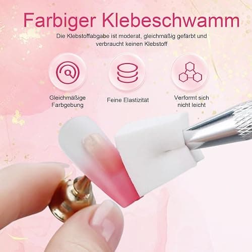 Diffaxy 100 Stk Nail Art Schwamm mit Metallgreifer, Nailart-Zubehör, Rendering-Werkzeuge mit Greifer-Blöcken, Maniküre-Gradient Nail Art Schwamm, für Pinselset, Nägel, Nageldesign-Zubehör thumbnail 2