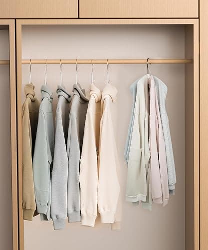 OHIYO 2-Pack 360° Swivel Hoodie Hangers with 6 Cedar Balls, Closet Organizer for Bra, Scarves, Belts, Purse & Accessories Storage thumbnail 5