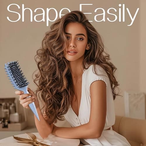 Curly Hair Brush,Curl Defining Brush for Effortlessly Defined Curls & Waves,Vented Hair Brush for Wet & Dry Hair,Women and Men,Reduces Frizz (Haze Blue) thumbnail 8