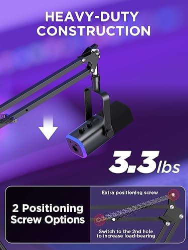 InnoGear Boom Arm Microphone Mic Stand for Blue Yeti HyperX QuadCast SoloCast Snowball Fifine Shure SM7B and other Mic, Medium thumbnail 2