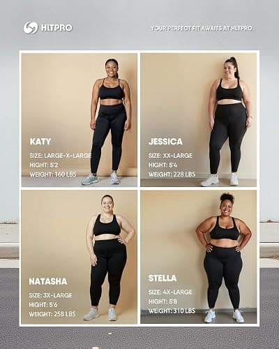 HLTPRO 3 Pack Plus Size Leggings for Women, High-Waisted and Stretchy | Non See Through, Tummy Control, Yoga Running & Daily Wear thumbnail 5