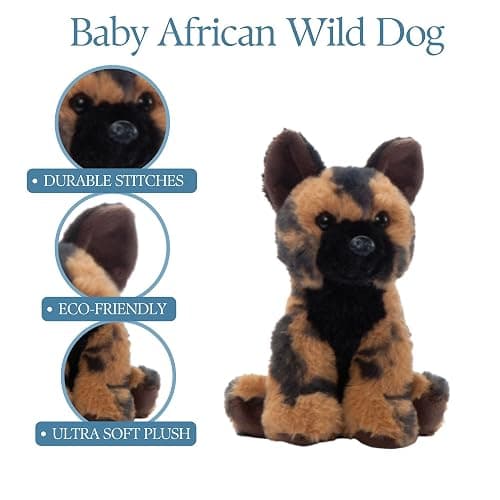 The Petting Zoo African Wild Dog Stuffed Animal, Babiez, Kids Gifts, 6 in | Wild Onez African Wild Dog Realistic Wildlife Zoo Animals by Zoologee. Great Toys for Girls and Boys. Plush Gifts for Kids thumbnail 9