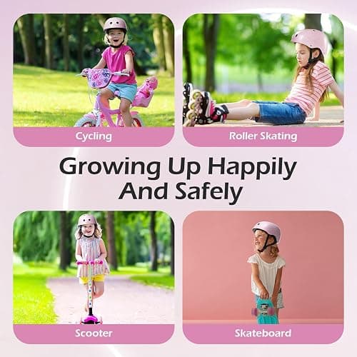 Odoland Shining Kids Bike Helmet, Shiny Adjustable Bicycle Helmet for Girls Boys Ages 2-10, CPSC Certified Lightweight Multi-Sports Helmets for Cycling Skateboard Scooter Skating thumbnail 6