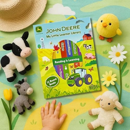 My Little Learner Library John Deere Kids 12-Book Set Board Book - Learning First Words, Numbers, Farm Animals and More thumbnail 11