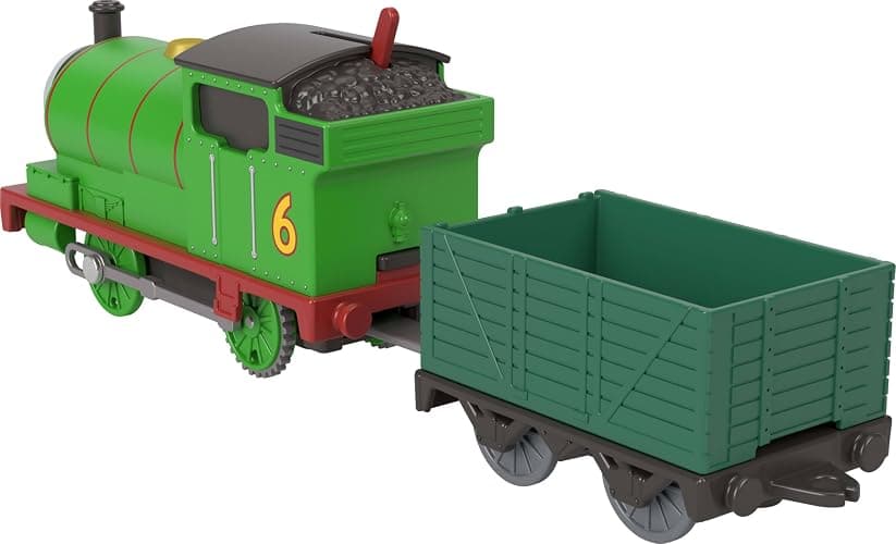 Thomas & Friends Motorized Toy Train, Classic Percy Battery-Powered Engine & Cargo Car, Storytelling Play for Preschoolers, JGF94 thumbnail 5