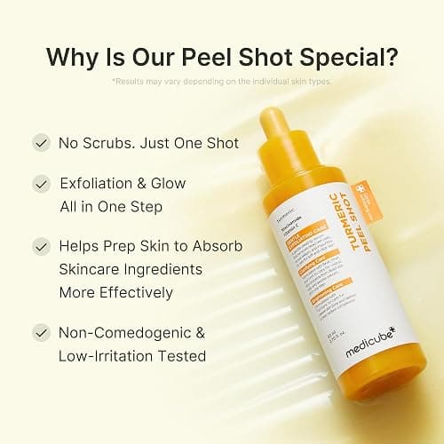 medicube Peel Shot with Turmeric | Reset in One Step | Gentle Exfoliating Serum with BHA, LHA & PHA for Dead Skin Cells, Blackheads & Excess Sebum | For Dull, Rough & Troubled Skin | 2.7 fl.oz thumbnail 5