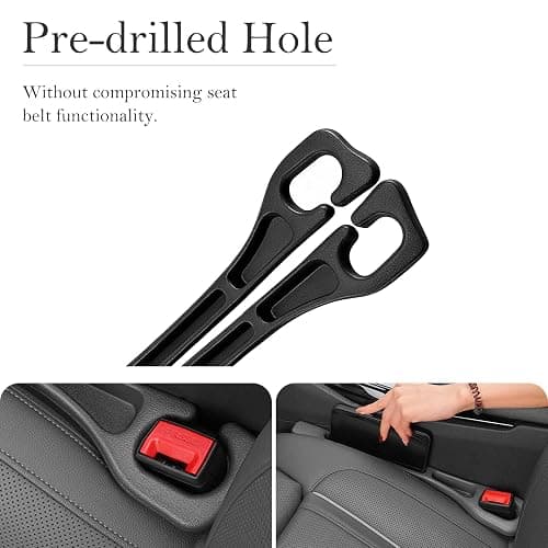 CGYISOL Car Seat Gap Filler 2-Pack, Universal Car Seat Gap Filler Organizer, Seat Gap Plug – Fills Gap Between Seat & Console (Black) thumbnail 4