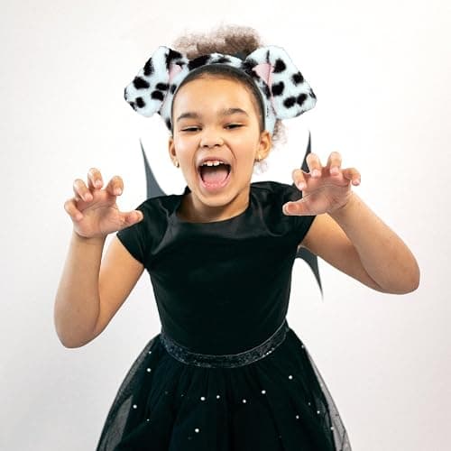 Beviliu Dalmatian Dog Ears Headband - Realistic Puppy Hairband Fluffy Adult Dogs Costume for Halloween Party Cosplay Washing Makeup thumbnail 2