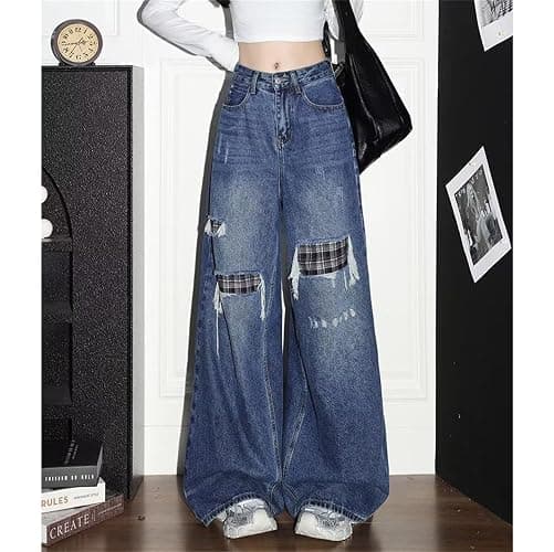 Baggy Jeans for Women Y2k Streetwear Vintage Wide Leg Loose Fit, Extra Baggy Jeans Wide Leg Women Y2k Retro Streetwear Ripped thumbnail 5