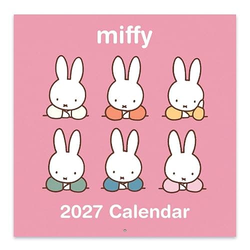 Orange Circle Studio 2027 Miffy A Year in Color 7" x 7" Wall Calendar, 12 Artfully Designed Monthly Layouts, Includes 4 Bonus Months, Full-Color FSC® Paper, Hanging Calendar for Home or Office Decor - Image 1