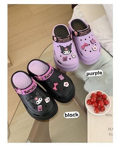 CEINOM Cute Cartoon Slippers Kuromi Kawaii Slippers for Women Cloud Slides indoor Outdoor Soft Comfy Anti-Slip garden Shoes thumbnail 6