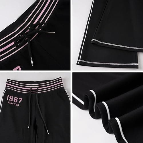 Quzak Low Rise Pants for Women Wide Leg Yoga Pants Bootcut Leggings Comfy Workout Lounge Sweatpants Vintage Streetwear thumbnail 6