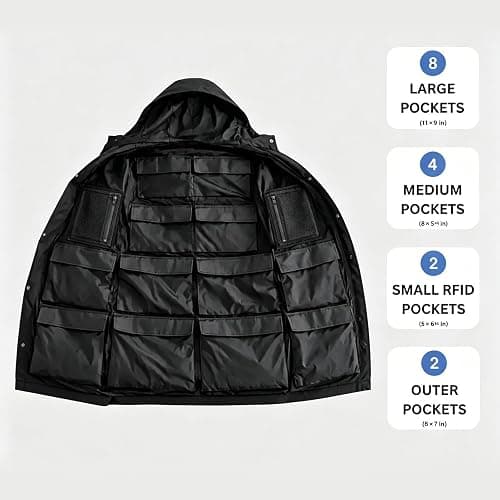 Genérico Voyage Coat Travel with Hidden Pockets, 16 Pockets Zipper The Packable Travel Jacket Coat for 14lbs Clothes Airplane Camping thumbnail 4