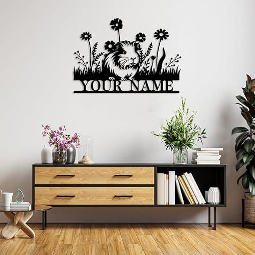 Personalized Guinea Pig Metal Wall Sign,Custom Guinea Pig Metal Wall Art Guinea Pig Memorial, Personalized Guinea Pig Name Sign,Home Decor Kid Nursery Decor Guinea Pig Loss (Guinea Pig C) thumbnail 4