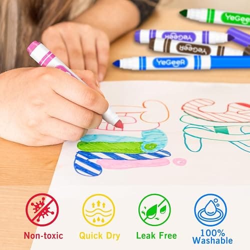 YEGEER 320 Count Washable Markers Bulk – 16 Assorted Colors, Broad Tip Markers for Kids, Teachers, and Classroom Supplies, Perfect for Art and Coloring.(320) thumbnail 5