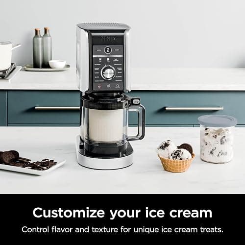 Ninja CREAMi Deluxe Ice Cream & Frozen Treat Maker, Includes (4) Family-Sized 24 oz. Tubs, for Ice Cream, Sorbet, Milkshakes, Frozen Yogurt, & More, 11-in-1, XL Capacity, Silver thumbnail 2