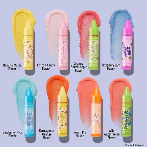 1. Lip Smacker Crayola Party Pack - 8 Moisturizing Lip Balms, Fun Flavors, Hydrating & Protecting, Glossy Finish - Cruelty-Free thumbnail 2