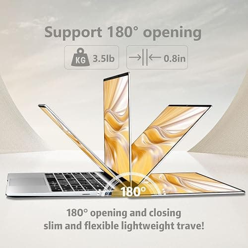 15.6 inch Laptop, Laptops with Celeron N4000, 2025 Gaming Laptop for 8GB LPDDR4 256GB SSD, IPS FHD 1920x1080, WiFi+BT4.2+Mini HDMI+TF Card Slot, Traditional Laptops Computers Convertible 180° Netbook thumbnail 2