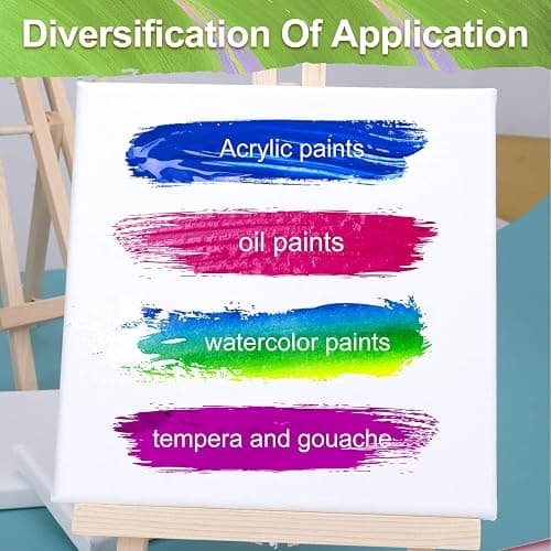 14 Packs Stretched Canvases for Painting, Multi Pack 11x14, 9.44x12, 8x10, 5x7, 4x4, Round Canvas with 8x8,10x10(2 of Each), Blank Primed Canvas, for Oil Paint, Acrylic Paint, for Beginners, Artists. thumbnail 5
