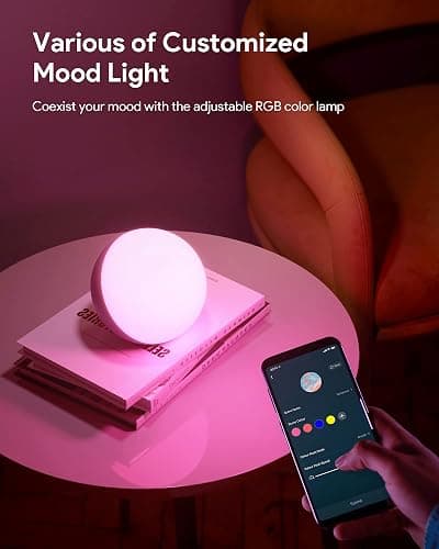 Hifree Smart Table Lamp, Dimmable Desk Lamp with App/Voice Control, LED RGB Color Changing Touch Lamp, Night Lamp for Bedroom Compatible with Alexa thumbnail 4