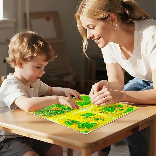 JUEOQOY Squishy Liquid Sensory Tiles for Kids Ages 3+ – 12" Soft Tactile Visual Pads with Ocean Creatures, Glitter & Colorful Liquid for Calm Corner, Classroom, Desk or Home (9-Pack) thumbnail 6
