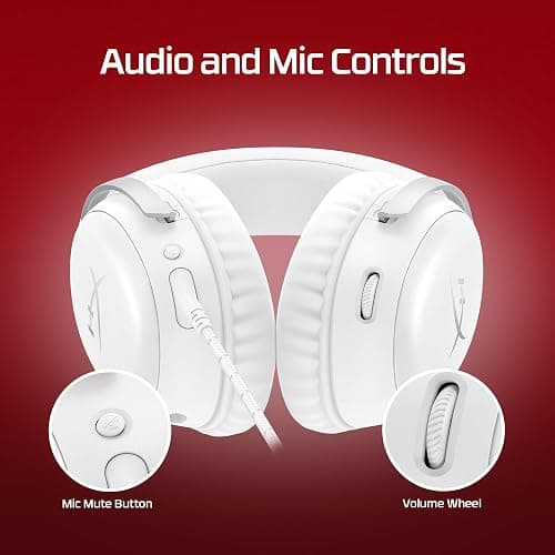 HyperX Cloud III – Wired Gaming Headset, PC, PS5, Xbox Series X|S, Angled 53mm Drivers, DTS, Memory Foam, Durable Frame, Ultra-Clear 10mm Mic, USB-C, USB-A, 3.5mm – White thumbnail 6