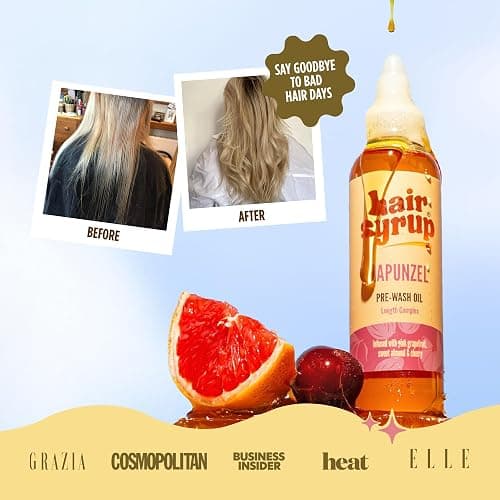 Hair Syrup | Rapunzel Pre-Wash Hair Oil | Infused with Pink Grapefruit, Sweet Almond & Cherry | Revitalise Your Scalp & Mind | Vegan | 100% Natural | 100ml thumbnail 6