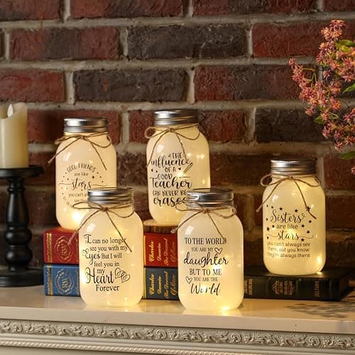 Birthday Gifts for Sister from Sisters - 30 oz Large Mason Jar Night Light | Meaningful Sister Gifts, Unique Sisters Birthday Gift for Women, Christmas Sister Gift from Brother thumbnail 8