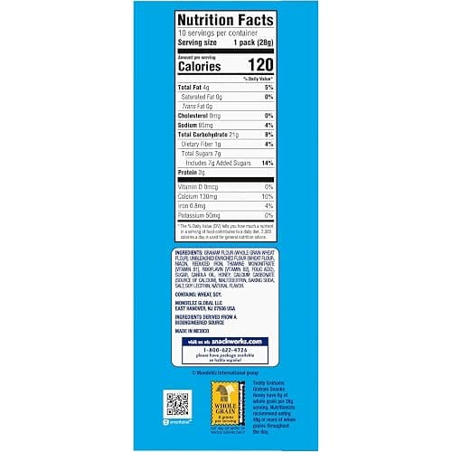 TEDDY GRAHAMS Honey Graham Snacks, 40 Kids Snack Packs (4 Boxes) thumbnail 3