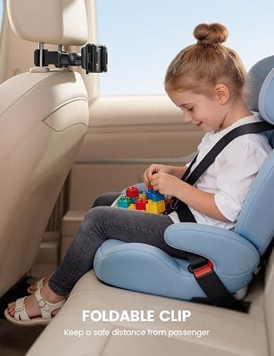 Lamicall Car Headrest Tablet Holder, Foldable Clip, Lockable | Tablet Mount for Car Backseat, Car Accessories for Kids, for iPad Pro, Air, Mini, Galaxy Tab, Fire HD, 5.4-13" Tablets thumbnail 6