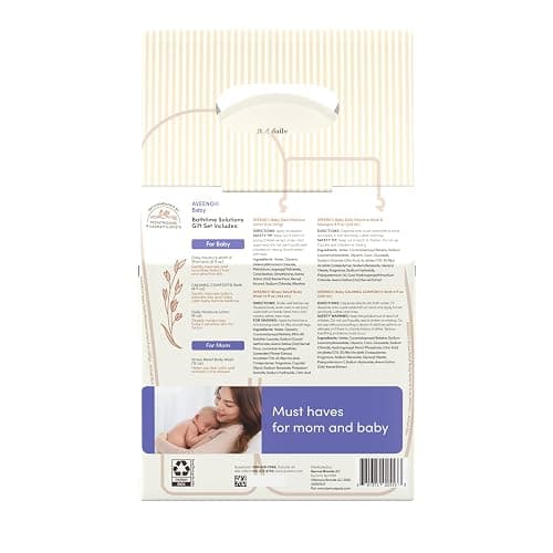 Aveeno Baby Bathtime Solutions Mommy & Me Gift Set, Baby Wash & Shampoo, Calming Bath, Daily Moisturizing Lotion and Stress Relief Body Wash for Mom, Colloidal Oat, Baby Bath Essentials, 4 items thumbnail 9