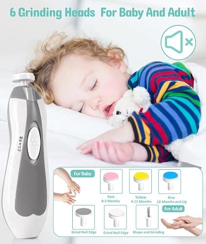 Baby Healthcare and Grooming Kit, Electric Safety Nail Trimmer Baby Nursery Kit, Newborn Care Kits with Hair Brush Comb for Newborn Infant Toddlers Baby Boys Girls Kids, Baby Shower Gifts (White) thumbnail 4