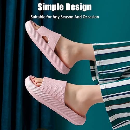 rosyclo Cloud Slippers for Women and Men, Pillow House Slippers Shower Shoes Indoor Slides Bathroom Sandals, Ultimate Comfort, Lightweight, Thick Sole, Non-Slip, Easy to Clean thumbnail 7