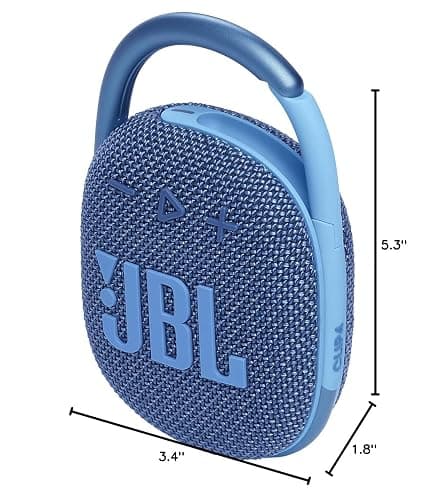 JBL Clip 4 Eco - Ultra-Portable Waterproof and Dustproof Bluetooth Speaker, big audio & punchy bass, made with 90% post-consumer recycled plastic, Integrated carabiner, Up to 10 Hours of Play (Blue) thumbnail 8